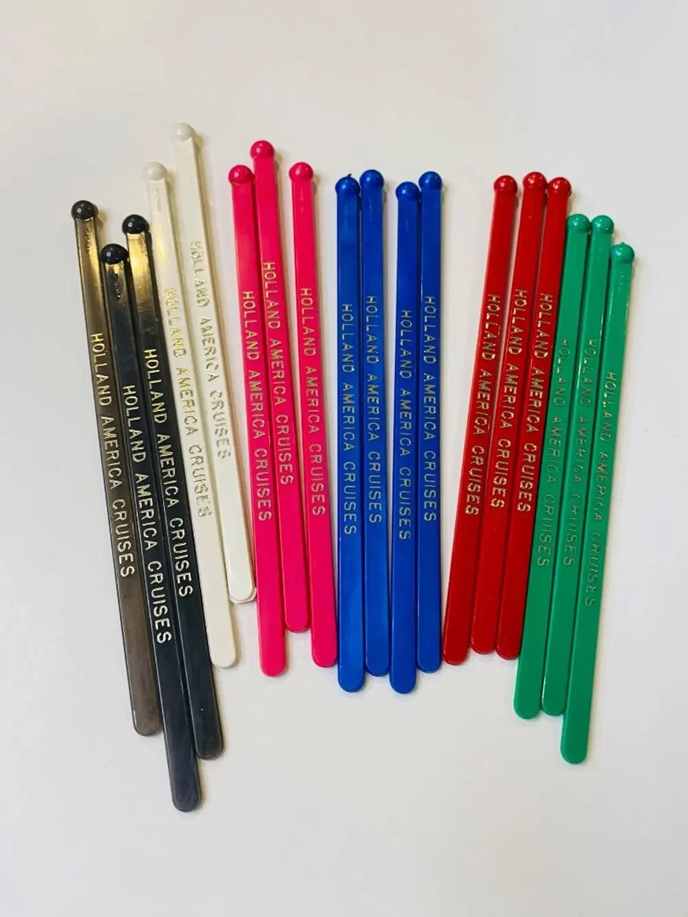 Lot of 18 Vintage Holland America Cruises Swizzle Cocktail Sticks 6